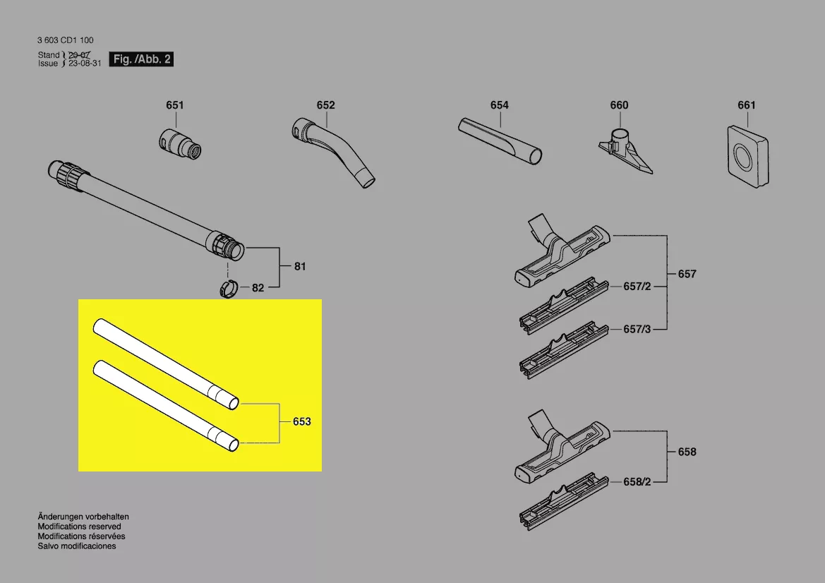 2x tubes rallonge Ø35mm - longueur 0,5m réf. 1 619 PB0 869